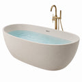 Vasca da bagno ovale in resina composita bianca
