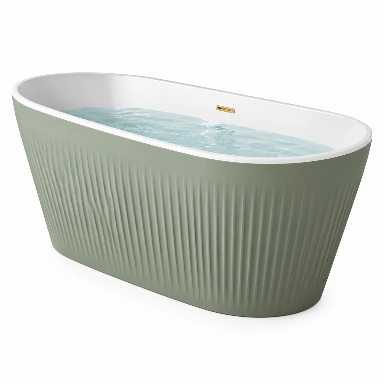 Vasca da bagno ovale freestanding in acrilico verde 170 cm