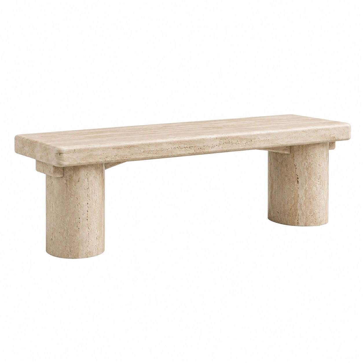 Panca in travertino beige naturale 120x30x40 cm