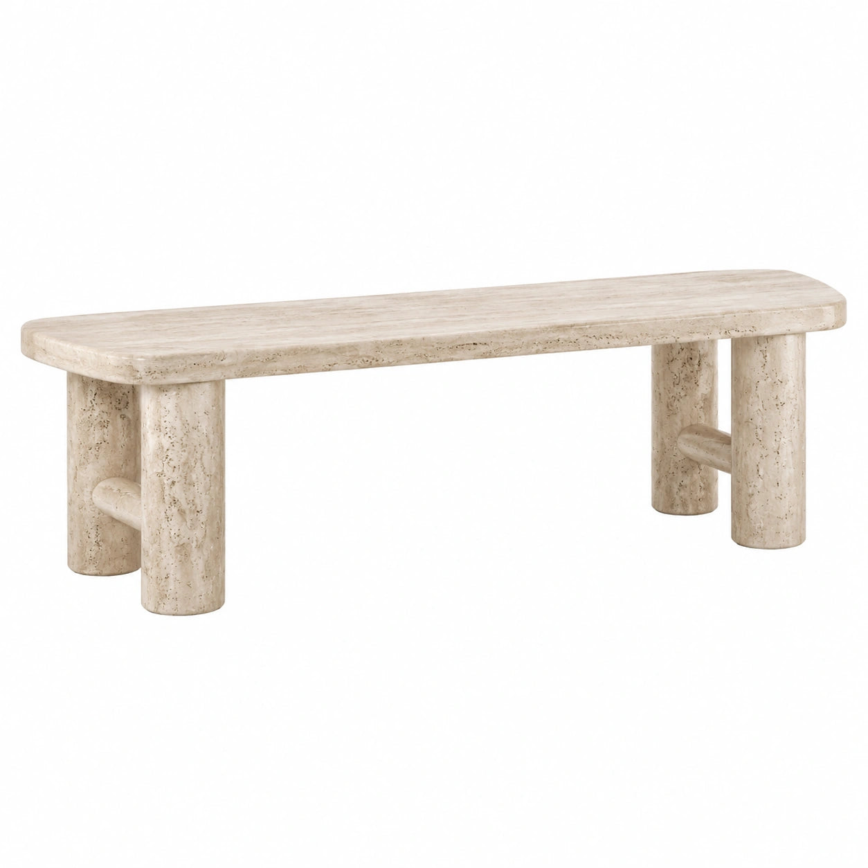 Panca in pietra travertino beige 150x40x45 cm