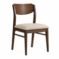 Sedia in legno e tessuto poliestere marrone/beige 45x50x80 cm